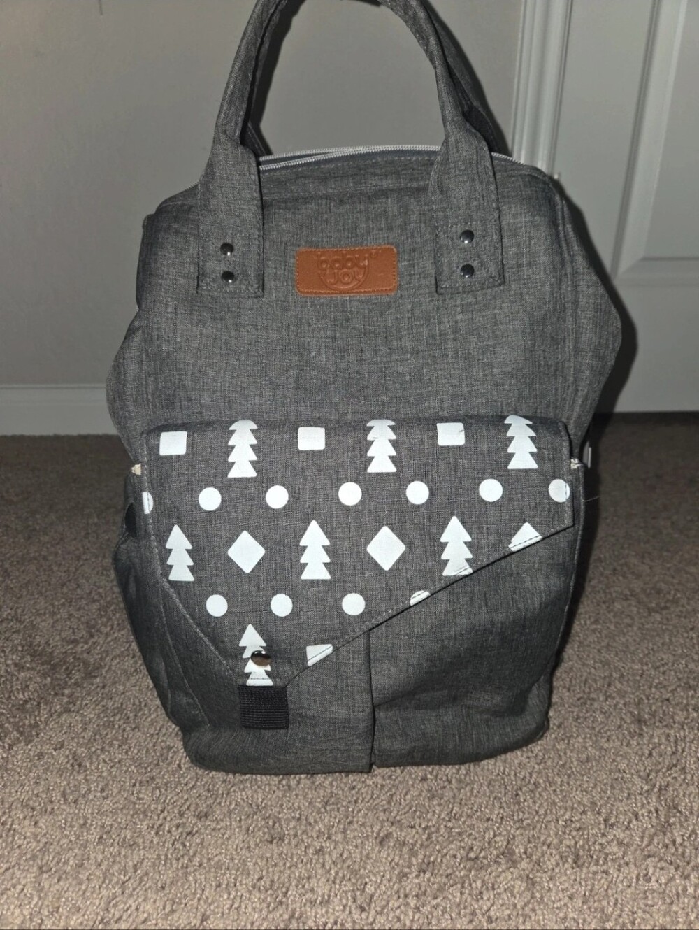 Baby Joy gray diaper backpack
